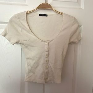 Brandy Melville Button Down Crop Top