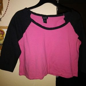 Black and Pink Crop Top