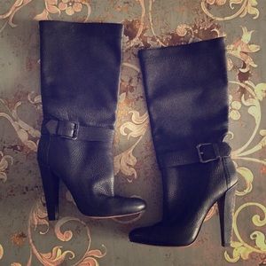 Joan & David mid calf high heel leather boots sz9