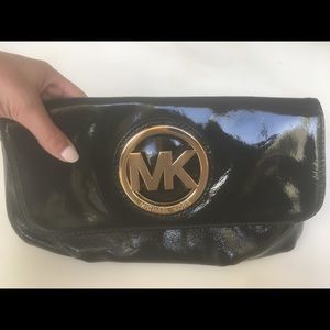 Michael Kors Black & Gold Clutch
