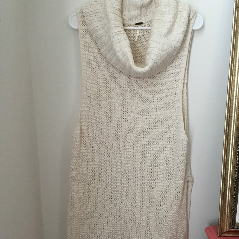 Free People Ivory Cow Neck Tunic