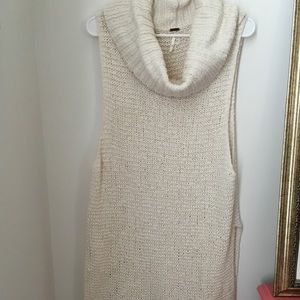 Free People Ivory Cow Neck Tunic