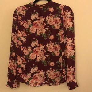Forever 21 floral highneck blouse