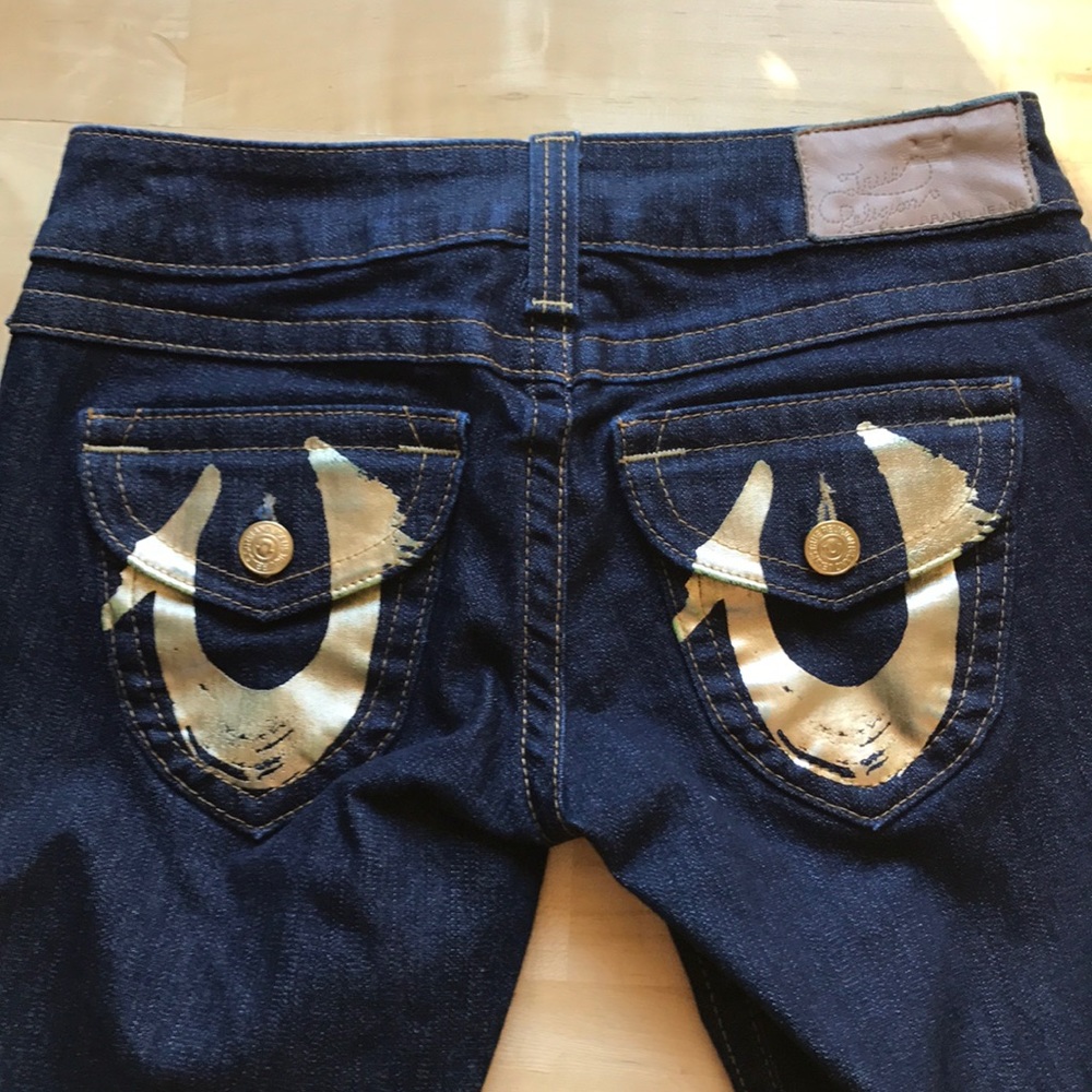 True Religion women's jeans blue gold 28 bootcut