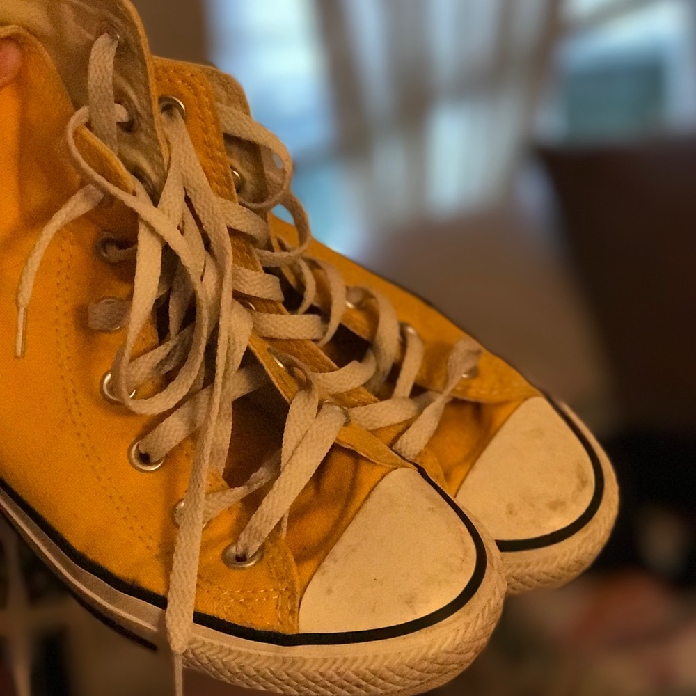 yellow converse high tops size m5/w7