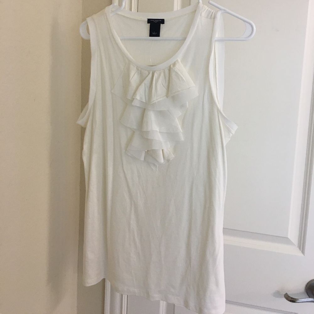 Ann Taylor Sleevless Ruffle Shirt