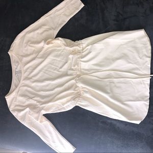 Large jersey & "leather" drawstring dress