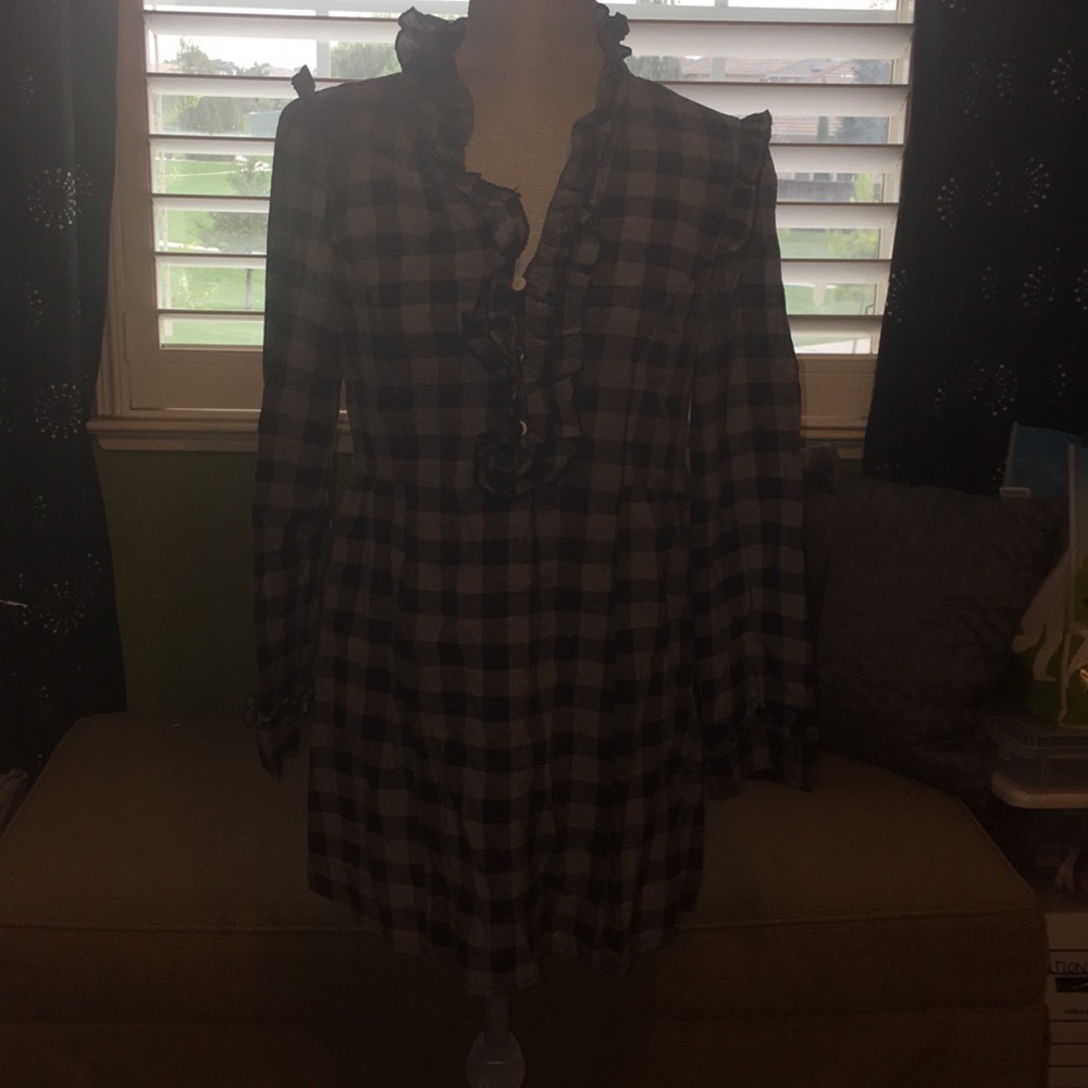 Black and grey plaid dress/shirt