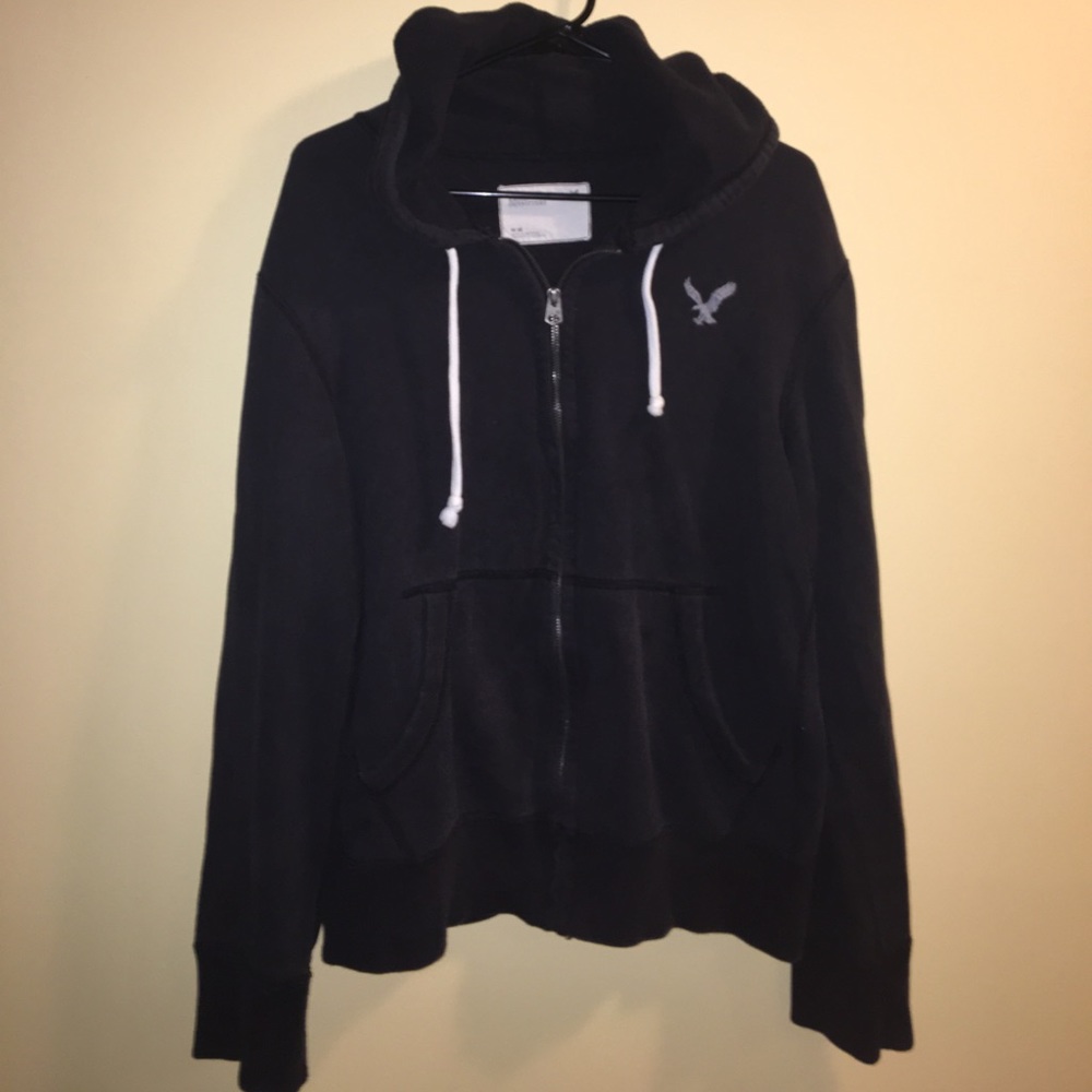 ✨ AMERICAN EAGLE ZIP UP HOODIE - Black - Size M ✨