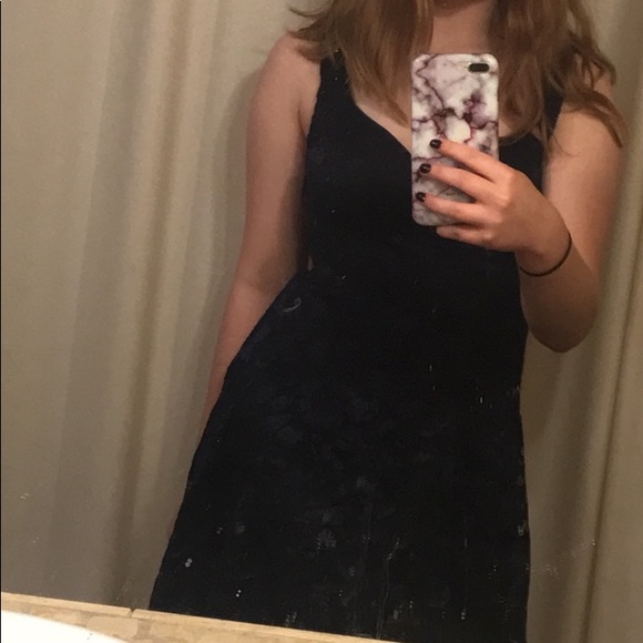 Used navy blue homecoming dress (worn once) - Picture 2 of 4