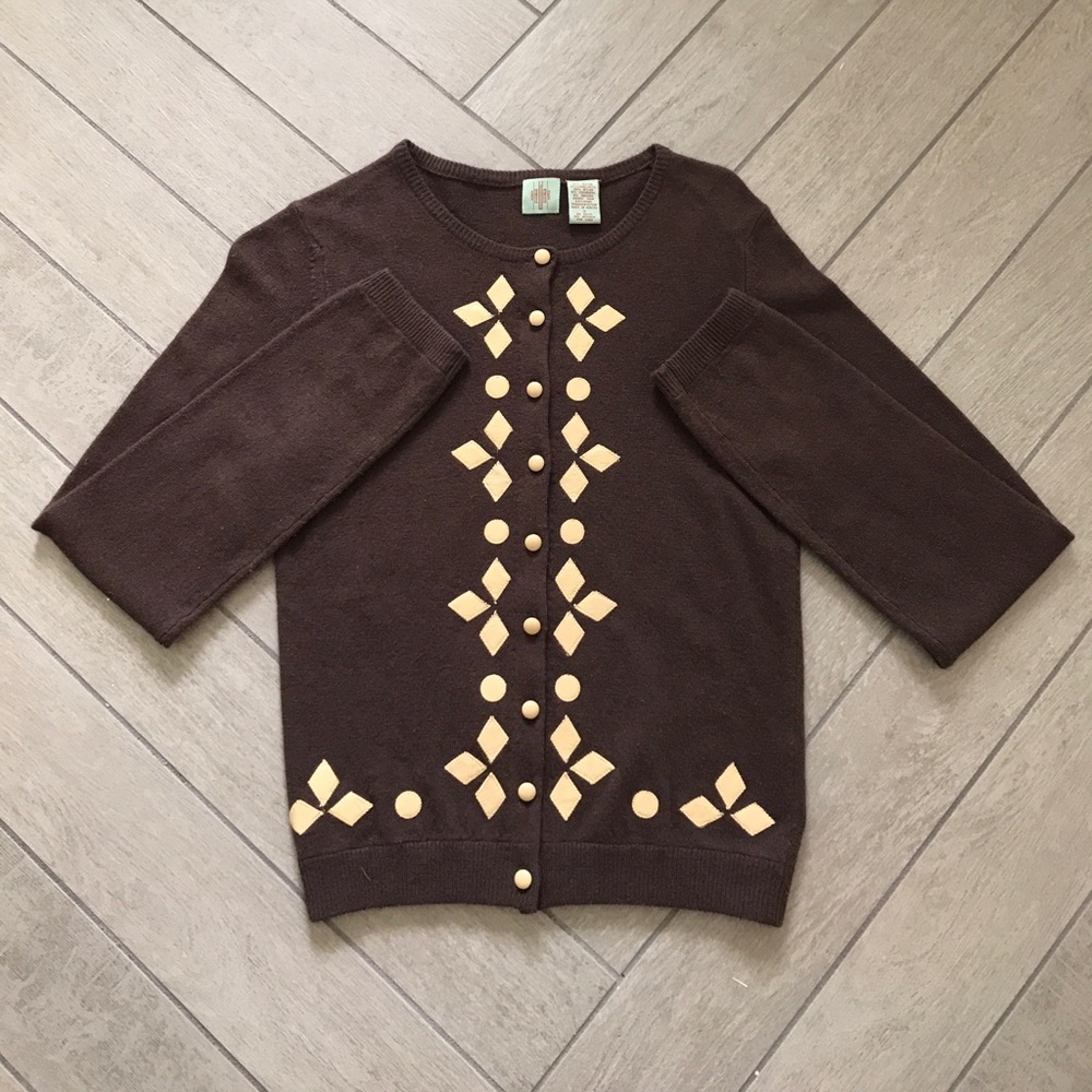 Anthropologie geometric wool/cashmere sweater