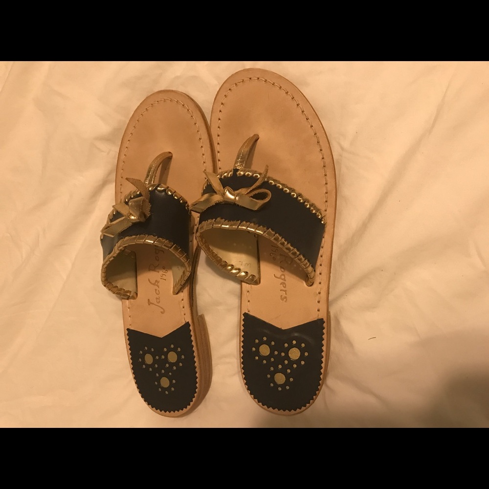 Jack Rogers Navy/gold sandals