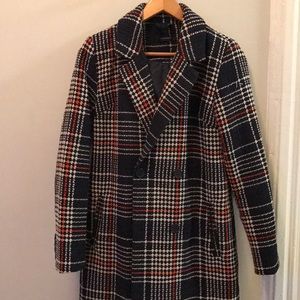 Classic plaid/ tartan tweed coat