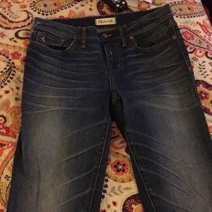 Madewell medium wash distressed tall skinny jeans
