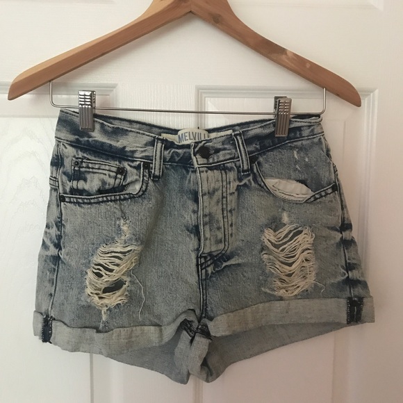 Brandy Melville Hi-waisted Distressed Shorts - Picture 1 of 2