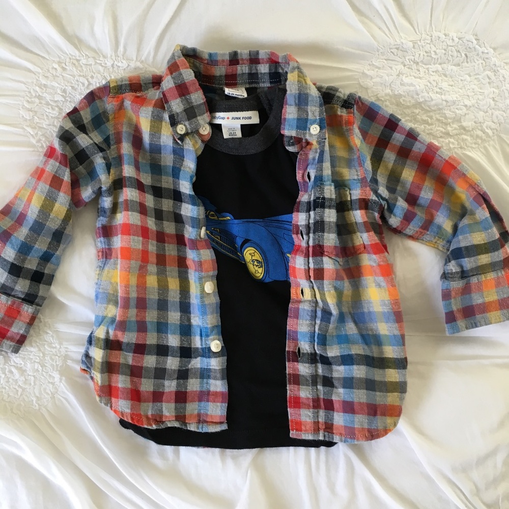Gap Toddler Plaid Flannel Shirt (18-24 Mos)