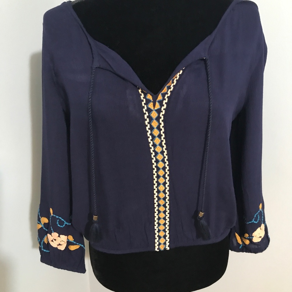 Boho Peasant embroidered Blouse