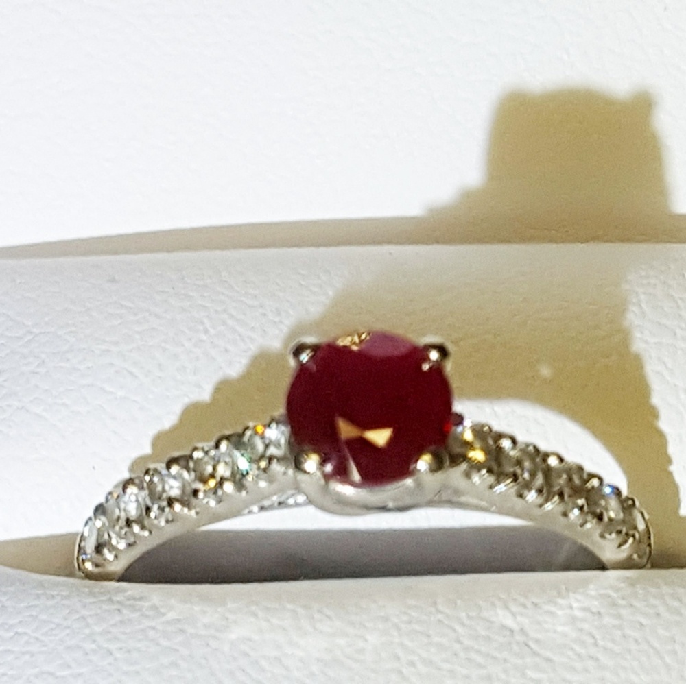 CUSTOM RUBY AND DIAMOND PROMISE ENGAGEMENT RING