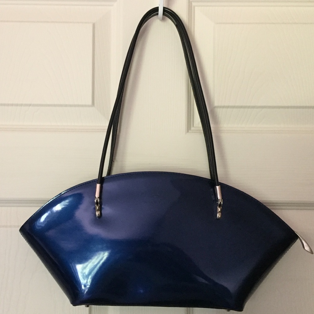 🌹SOLD🌹 Beijo Patent Leather Midnight Blue Purse