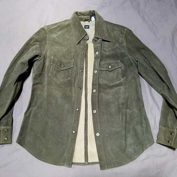 GAP Tops - GAP Suede Leather Shirt