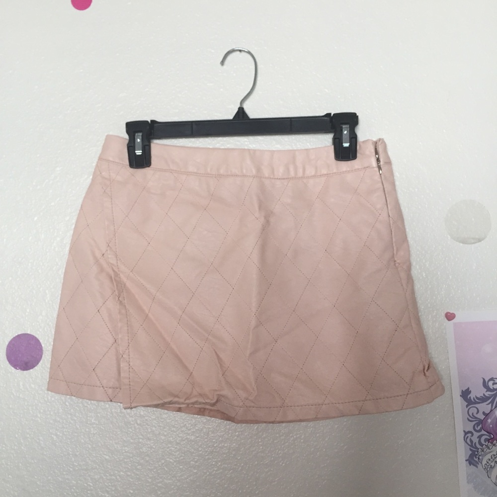 Peach Pleather Skirt