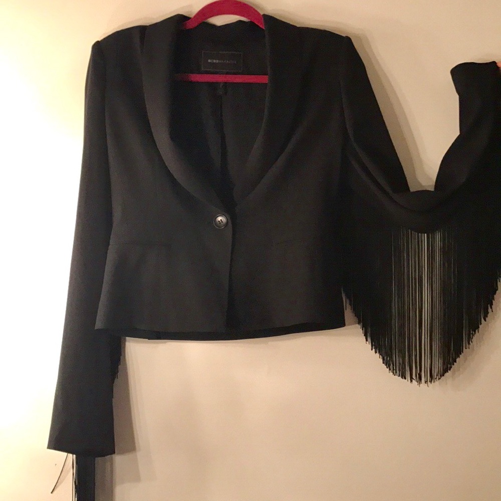 BCBG Fringe Cropped Blazer