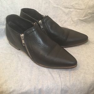 Free People Leather Zipper Booties -- Size 37