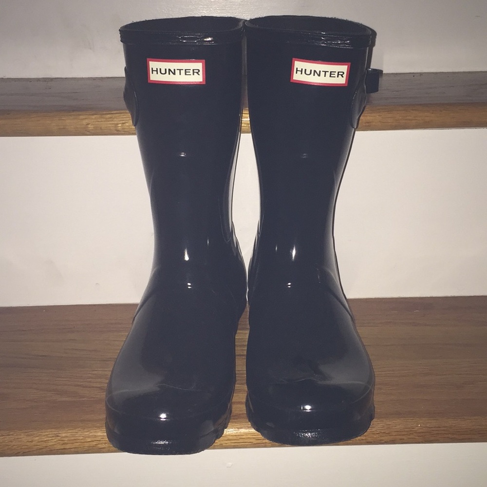 *** RESERVED*** Short Black Gloss Hunter Boots