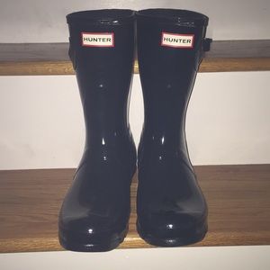 *** RESERVED*** Short Black Gloss Hunter Boots