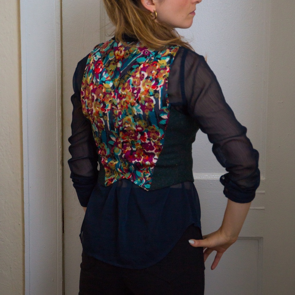 ❌DONATED❌ Boutique Silk & Wool Floral Vest