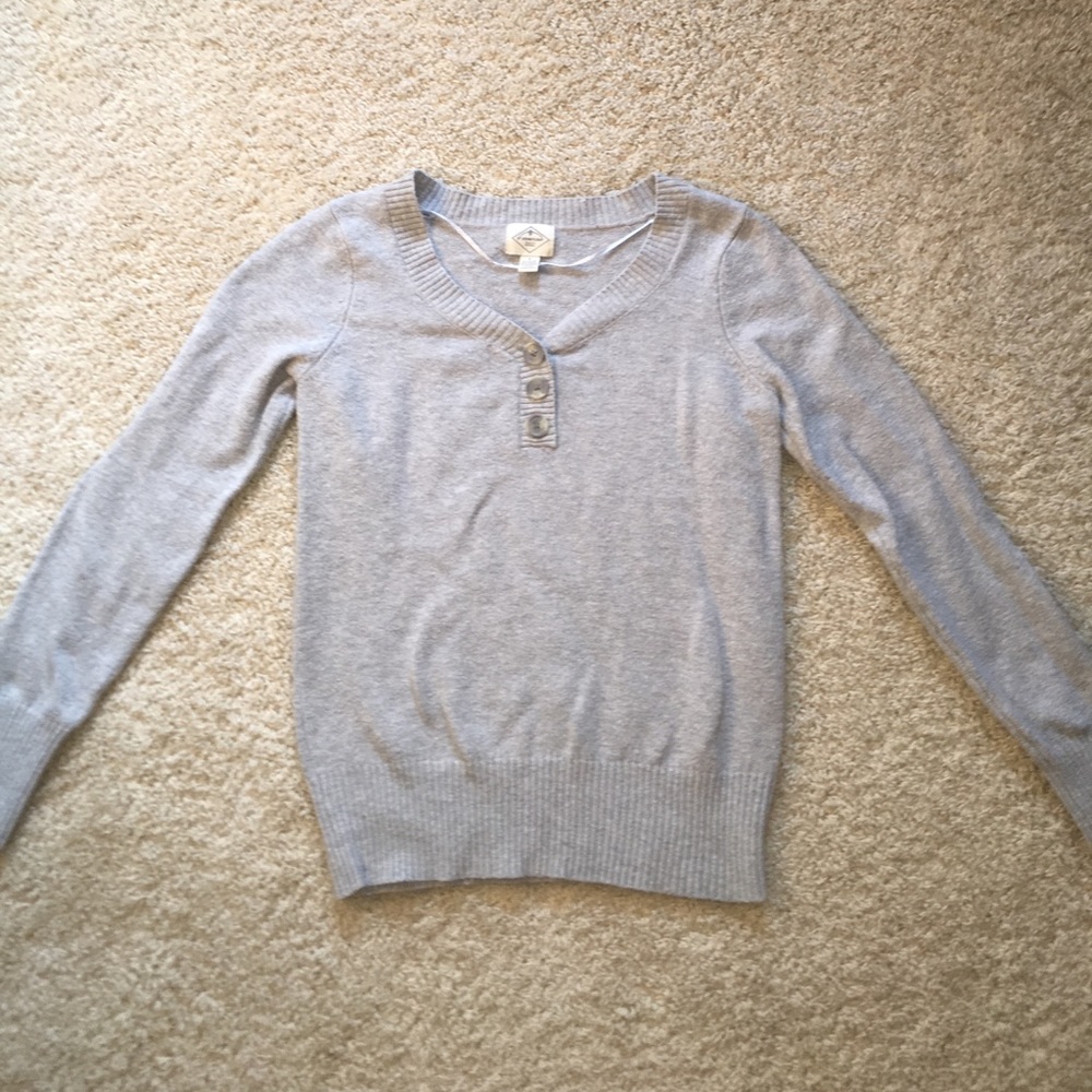Grey V-Neck Sweater