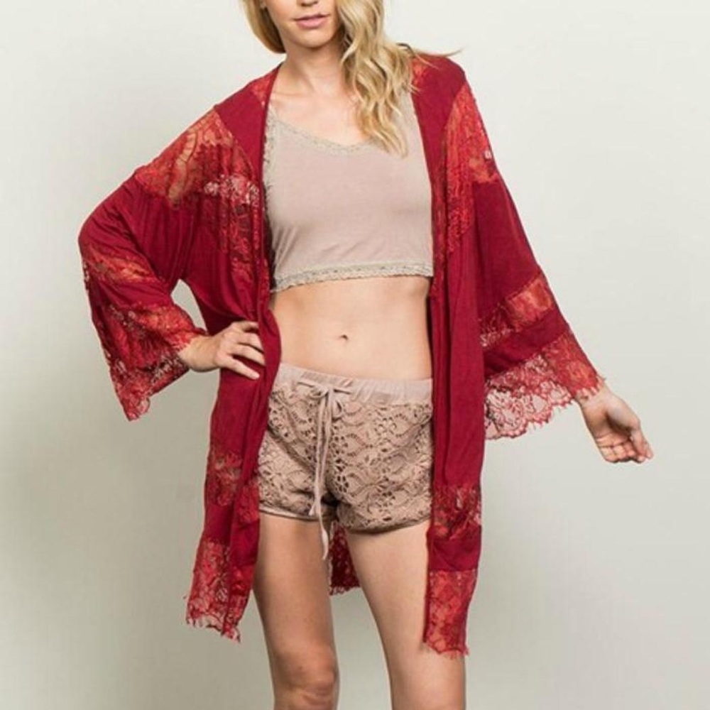 Red Lace Kimono