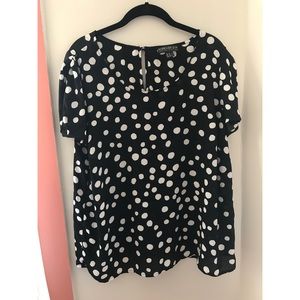 Forever 21+ black and white polka dot blouse