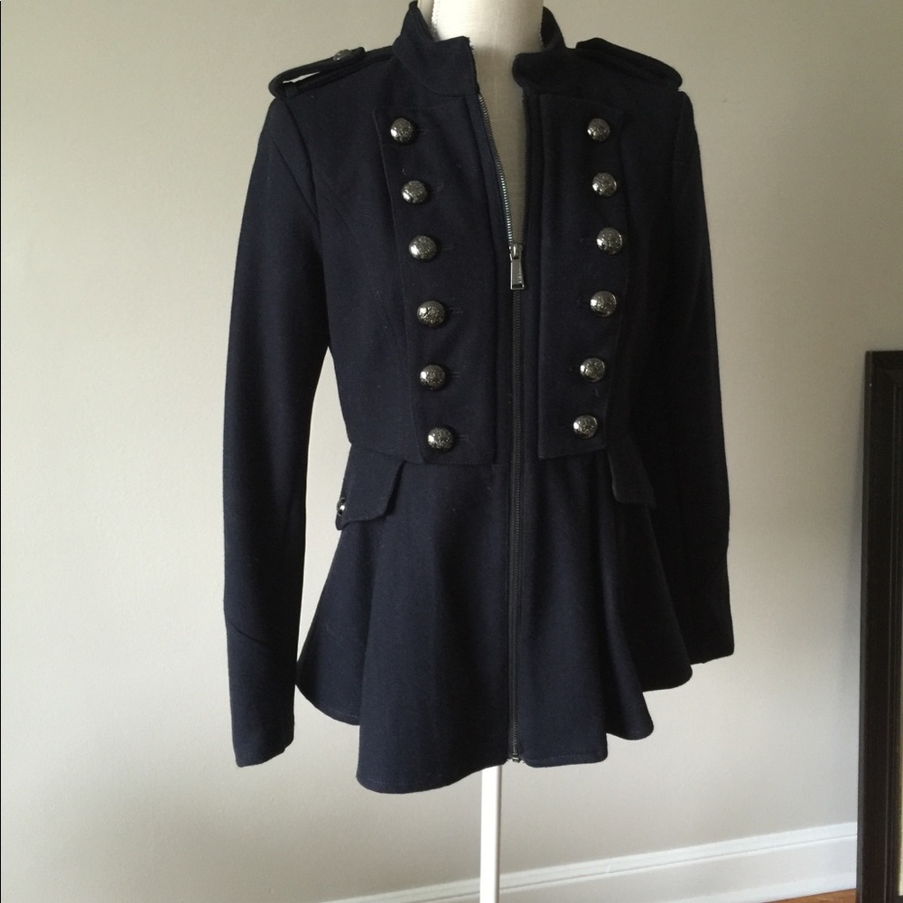 BCBGeneration Navy wool Military style coat