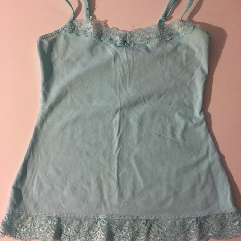 baby blue lace tank top