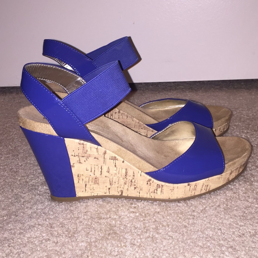 Style & Co. Blue Strap Wedges