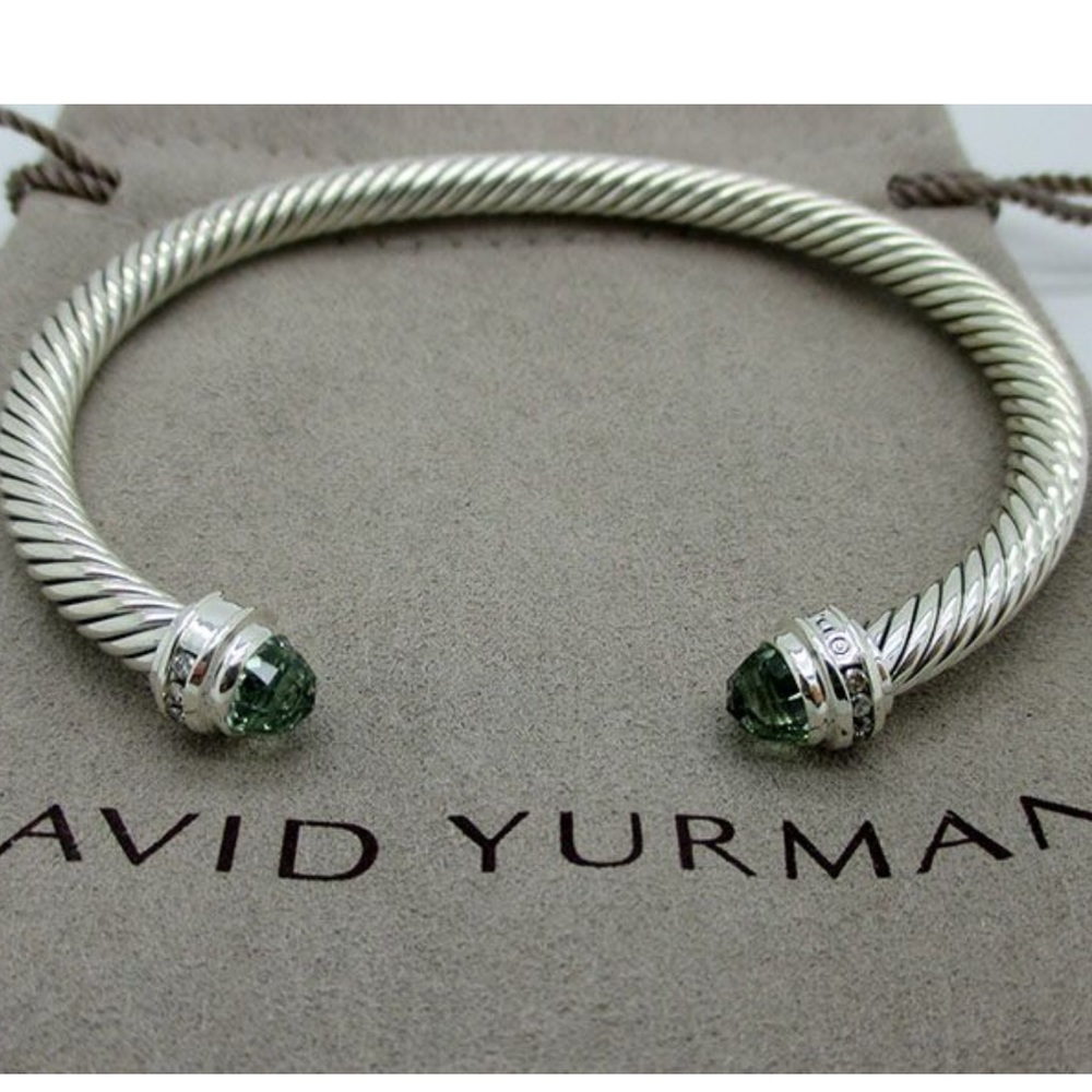 David Yurman Silver Bracelet Prasiolite & Diamonds