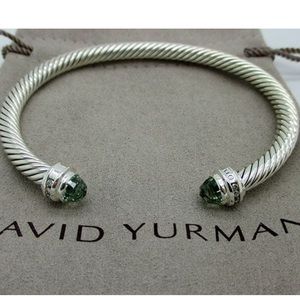 David Yurman Silver Bracelet Prasiolite & Diamonds