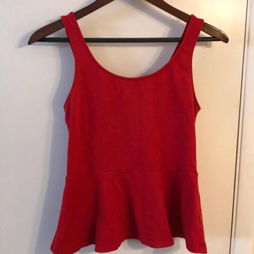 Red peplum shirt