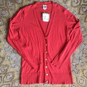 NWT Anne Klein V-Neck Cardigan Cotton/Wool Blend NWT Anne Klein V-Neck Cardigan Cotton/Wool Blend