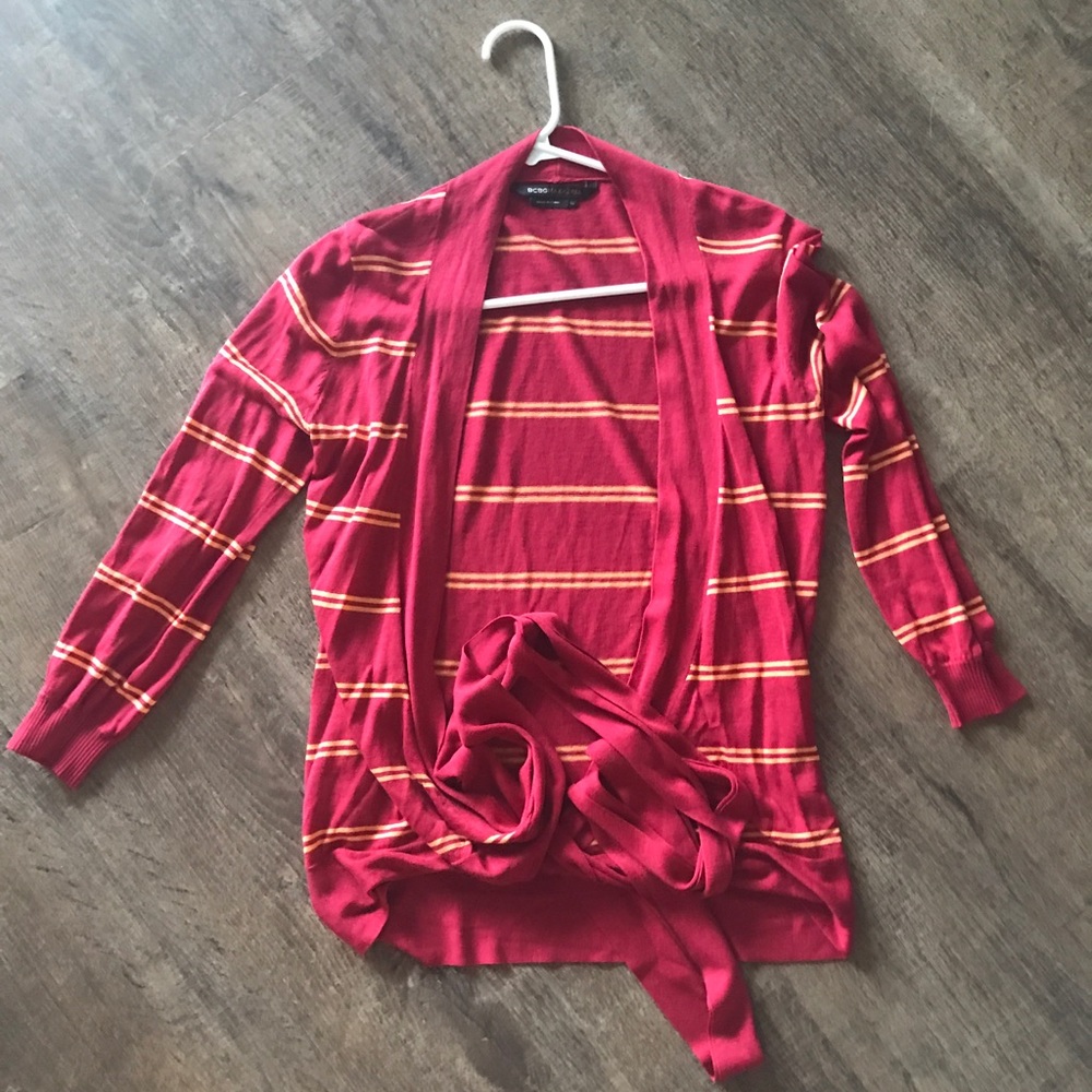 BCBG Red/Orange Wrap Top, XS