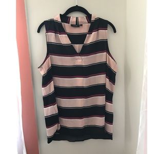 Apt. 9 pink, black and fushia sleeveless blouse