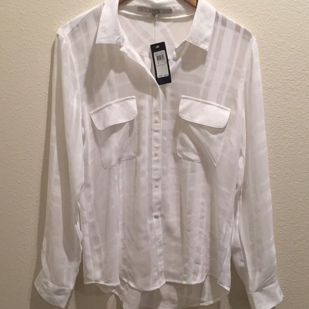 Guess Dylan sheer plaid shirt
