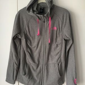 The North Face fleece zip up breast cancer hoodie