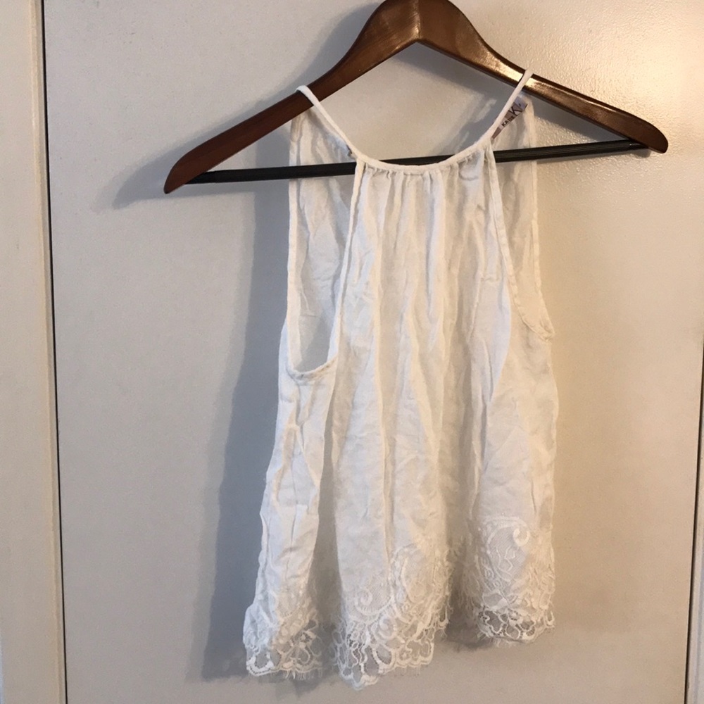 White lacy top