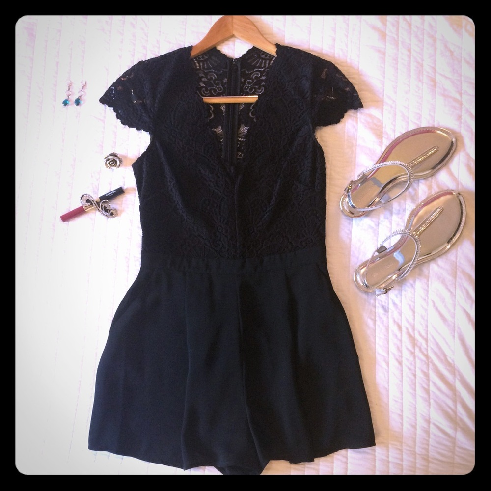 SOLD to a friend. Bebe romper with pockets (small)