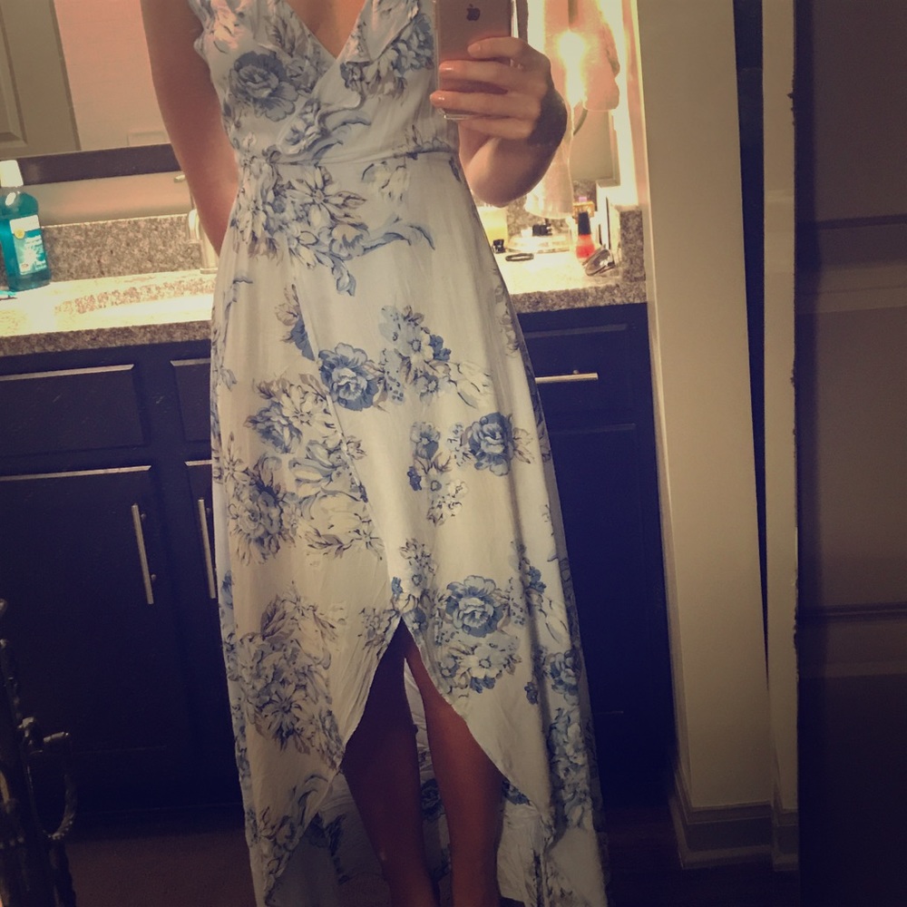 Floral Front Slit Maxi Dress