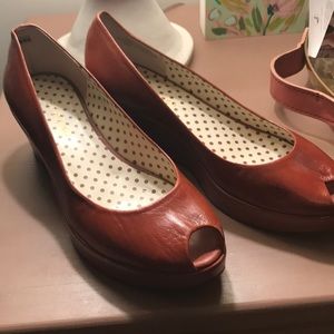 BCBGirls wedge peeptoe platforms