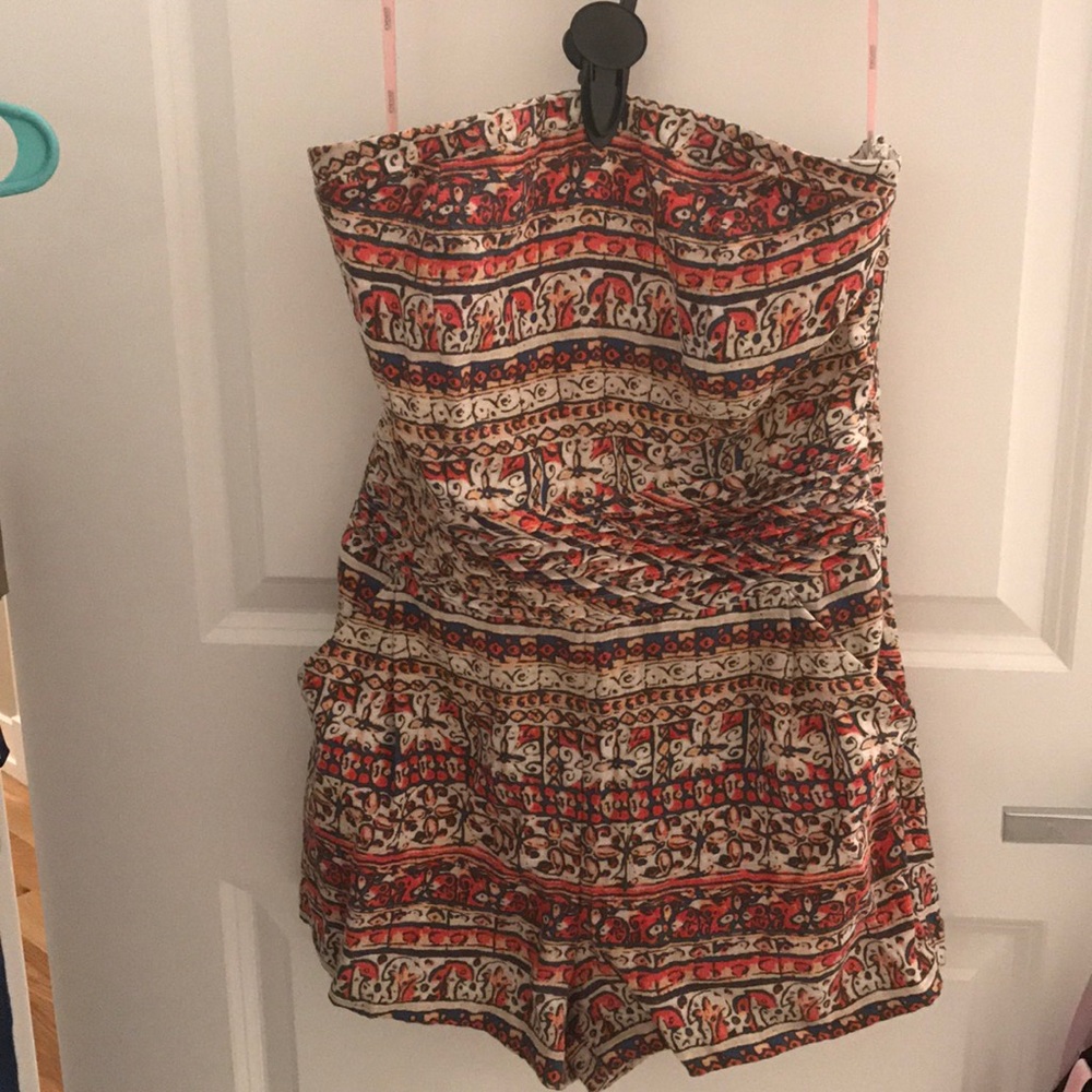 Strapless Patterned Romper/Playsuit