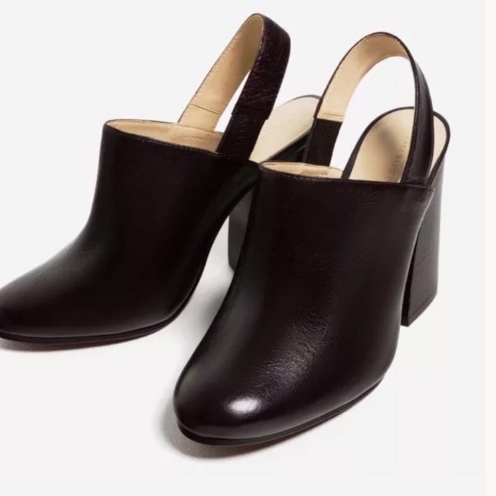 Zara leather sling back heel 10(EU41)